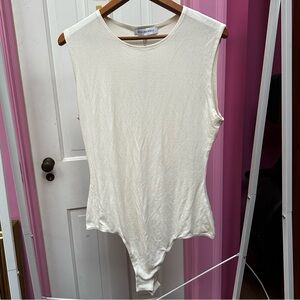 WeWoreWhat NWT off-white Muscle Tank Bodysuit XL